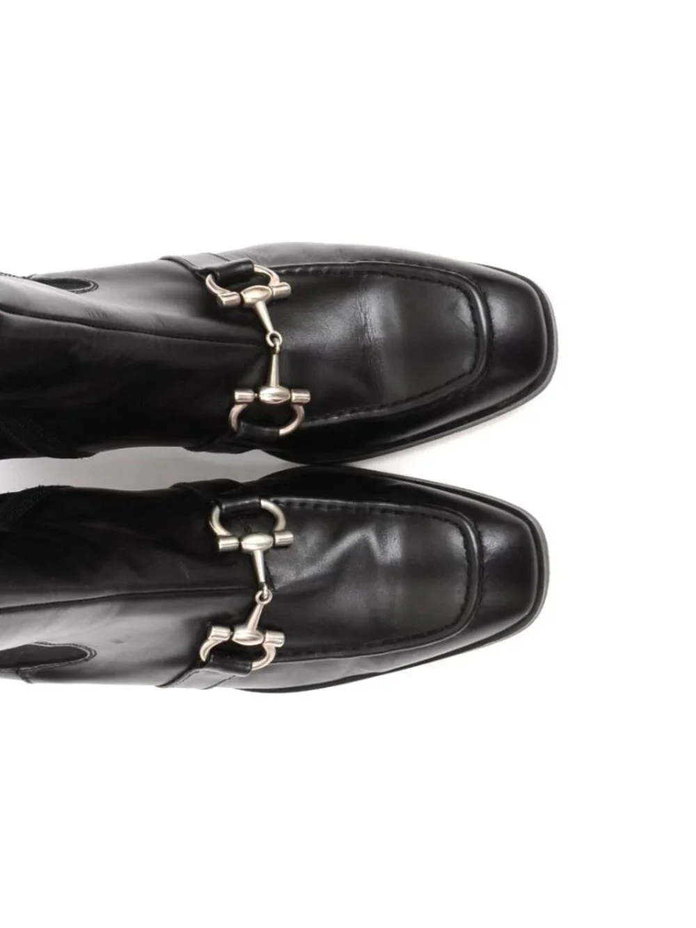Renatta Made in Spain Womens 9 Black Leather Horsebit Ankle Heeled Dressy Boots‎
